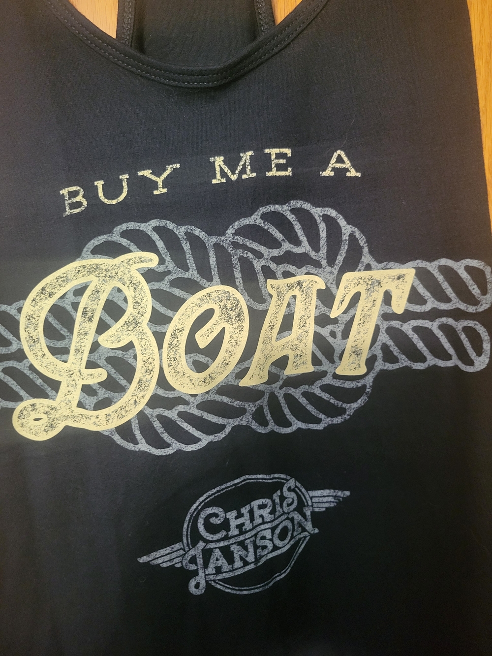 Chris Janson Redneck White Trash Buy Me A Boat Tank Top T Shirt Nave Size Xl. View 2